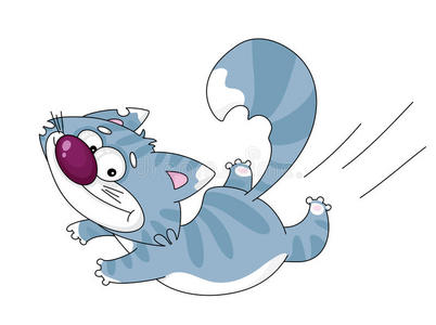 卡通跑步剪影儿童和猫插图设置与儿童玩耍和照顾宠物动物