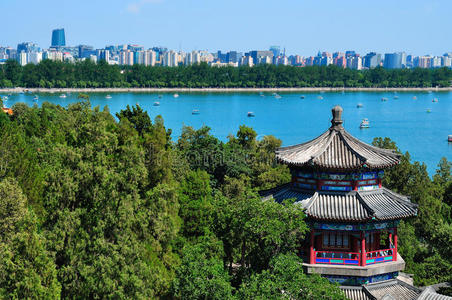 北京城市景观颐和园湖