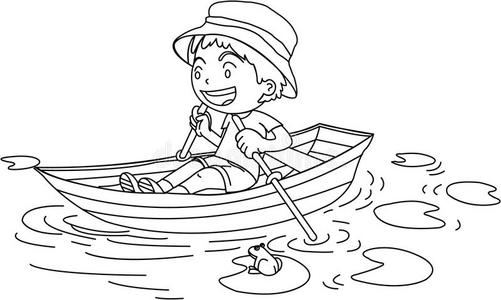 坐船的卡通图片