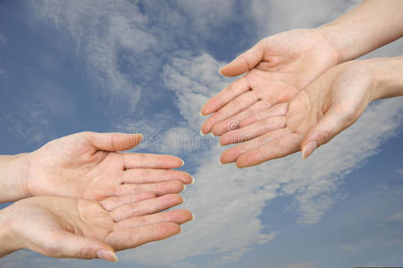 四手双手癌症锁孔想要--需要路标新的或旧的生活解决更多概念希望愿望