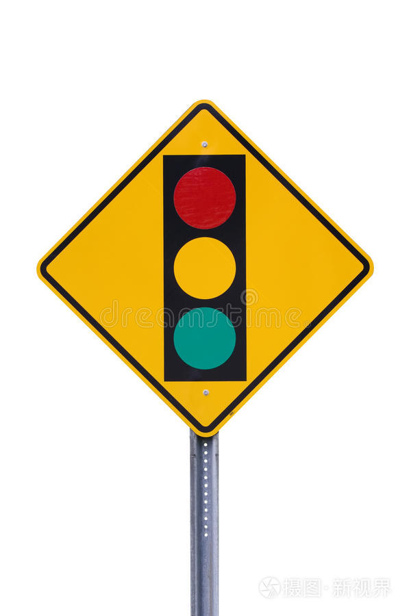 交通标志红琥珀绿交通灯让路标志绿灯亮起停车标志红绿灯路标带线黄色