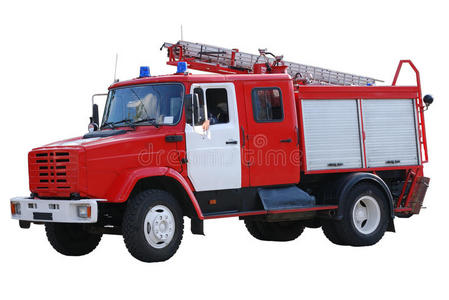 消防新消防车白色隔离照片