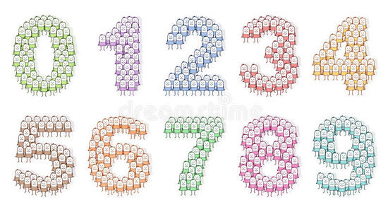 有色人种数字0到9照片