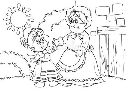 小红帽和外婆图片-小红帽和外婆素材-小红帽和外婆插画-摄图新视界