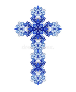 基督教蓝蓝宝石水晶钻石十字架