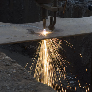 切割机火花图片