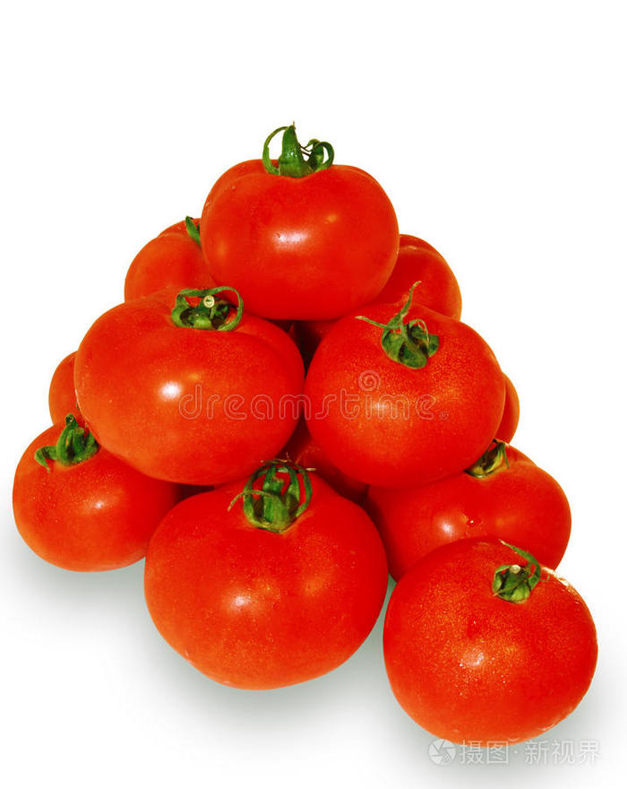 一堆西红柿共用一个金字塔。