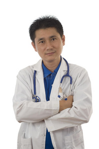 自信的亚洲年轻医生
