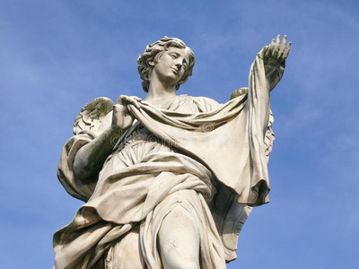 带着苏达里姆的天使.米开朗基罗大桥.罗马.照片