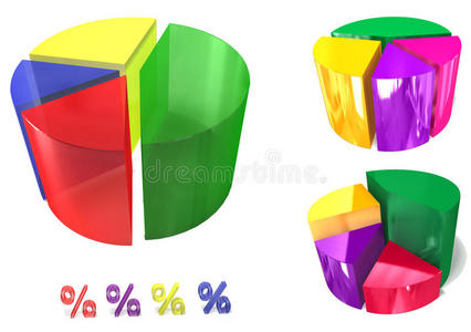 三维饼图彩色图形集