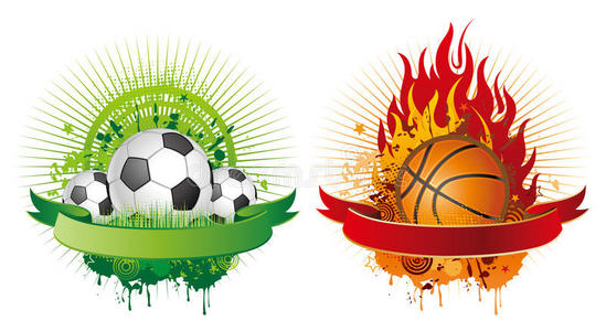 足球和篮球设计元素照片