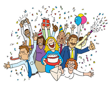 庆典易拉宝卡通办公室庆典照片