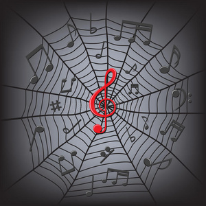 蜘蛛网上的音乐笔记