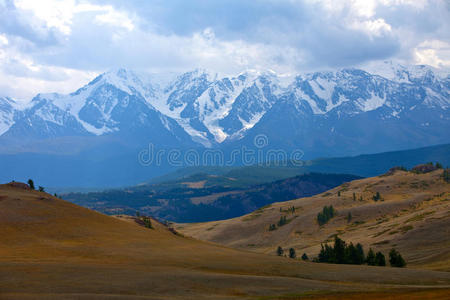 阿尔泰山脉。美丽的高原景观