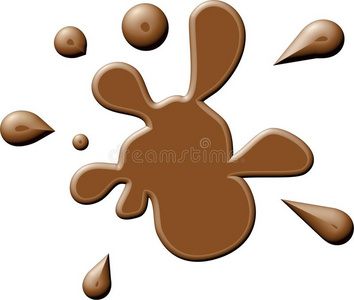 棕色油漆斑点母猪有黑色斑点期待相机翠鸟用彩色水彩颜料在白色画斑点