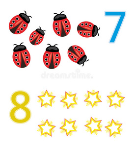 数字游戏数数游戏:数字7和8照片