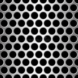 带圆孔的铝无缝图案照片