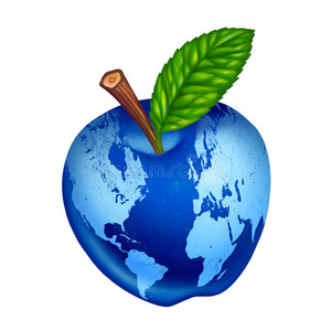 地球蓝苹果地球行星孤立图片
