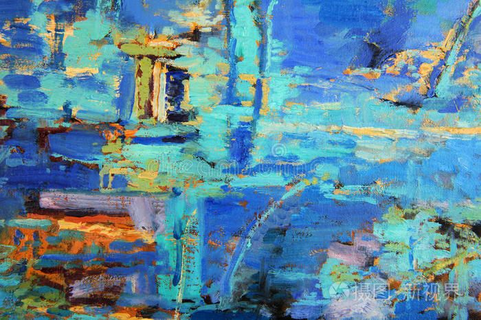 青系油彩抽象画 9ad9cab76ff6eb8fcdbd6c8a1b31ae