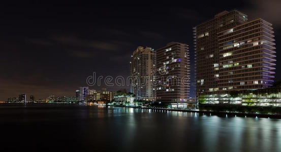 迈阿密海滩跨海岸夜景