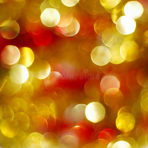 金色和红色的圣诞灯