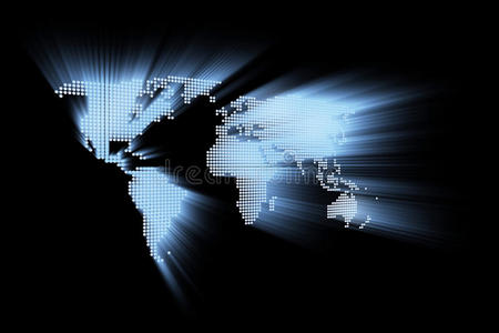 抽象光辉高科技世界地图图片