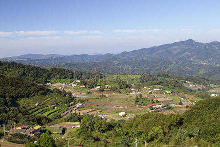 全景乡村风光。