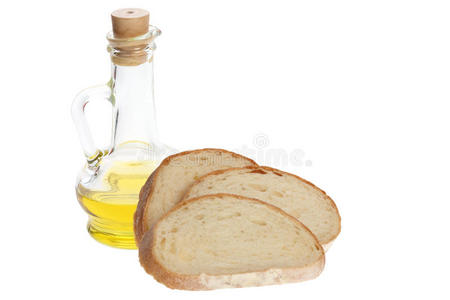 橄榄油和面包片
