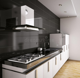 现代厨房室内3d