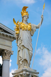 维也纳的雅典娜女神像照片