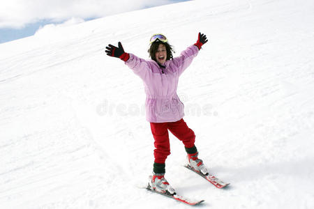 滑雪度假少女