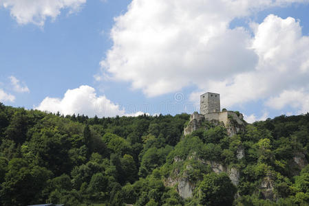 城堡 中音 巴伐利亚 风景 小山 岩石 地标 德国 建筑学