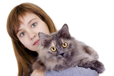 爱抚小猫图片