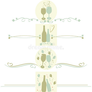 带酒杯或酒瓶的分界线图片