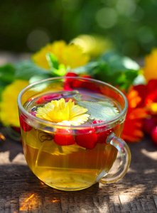 果饮花茶万寿菊花茶照片