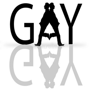 有范的字体有两个男人轮廓的同性恋字体照片