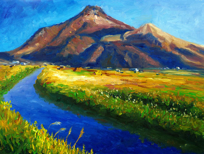 纸浆画风景画图片