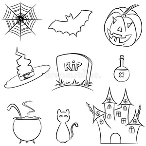 节假期背景zentangle 程式化万圣节城堡着色书页万圣节南瓜屋为和儿童