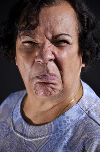 举手.恼人的概念滑稽的情绪.