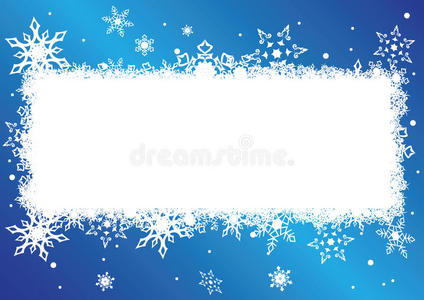 蓝白色雪花矢量卡图片