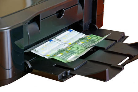 金钱飞机印钞机照片