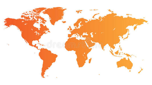 橙色世界地图