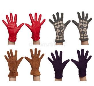 四副不同的女式手套