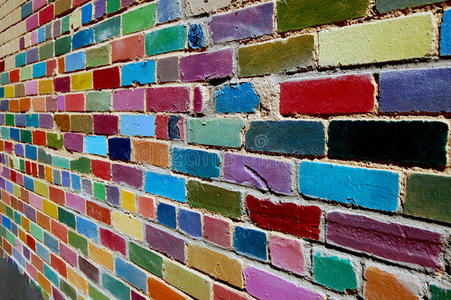 彩绘砖墙照片