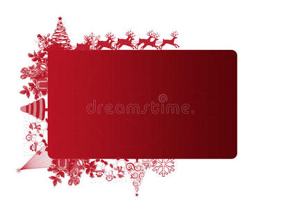 带文本区域的红色圣诞框