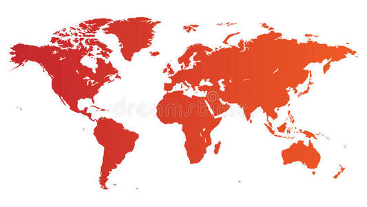 红色世界地图