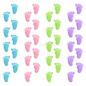 卡通脚印图片