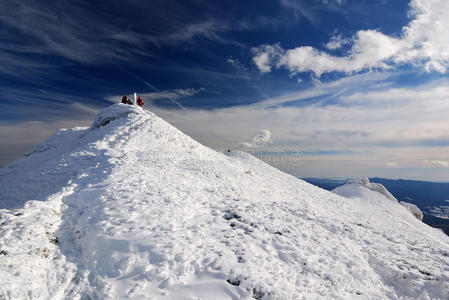冬天的白山，喀尔巴阡山的风景