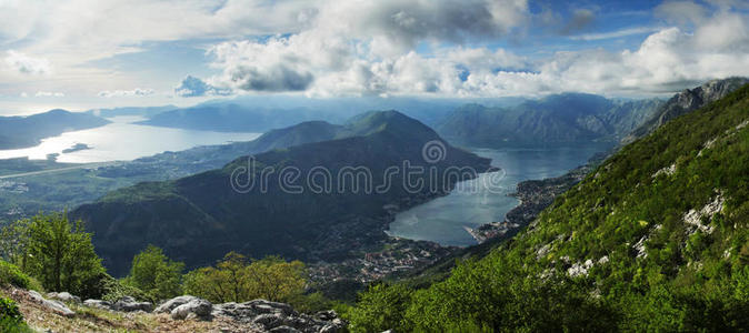 黑山。博卡科托湾风景。