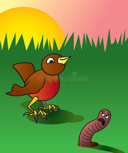 早起的鸟儿有虫吃照片